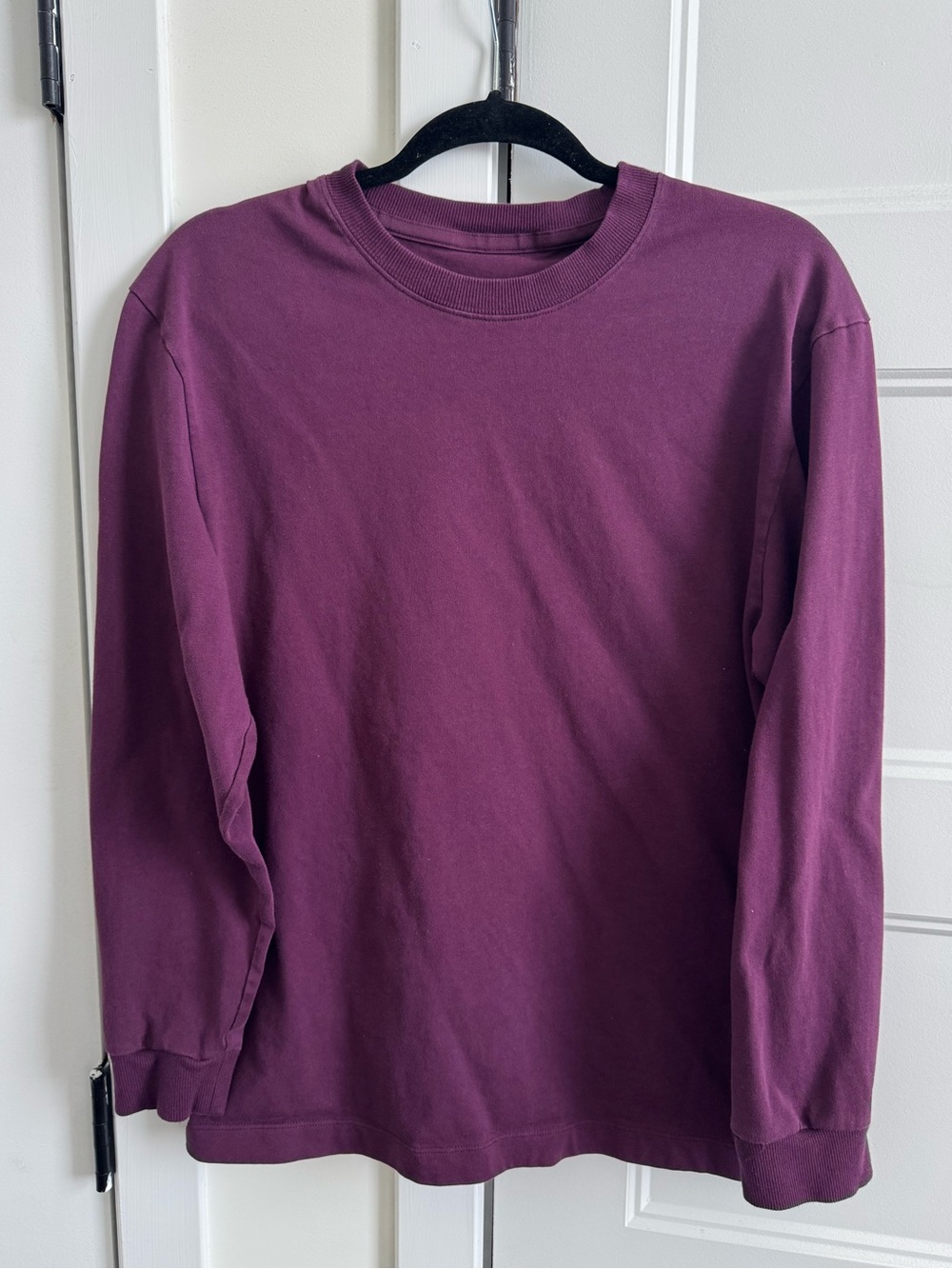 lululemon athletica Heavyweight Cotton Jersey Long Sleeve T-Shirt in Plum